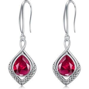 02-July BIrthstone Celtic Knot Filigree 925 Silver Infinity Earrings